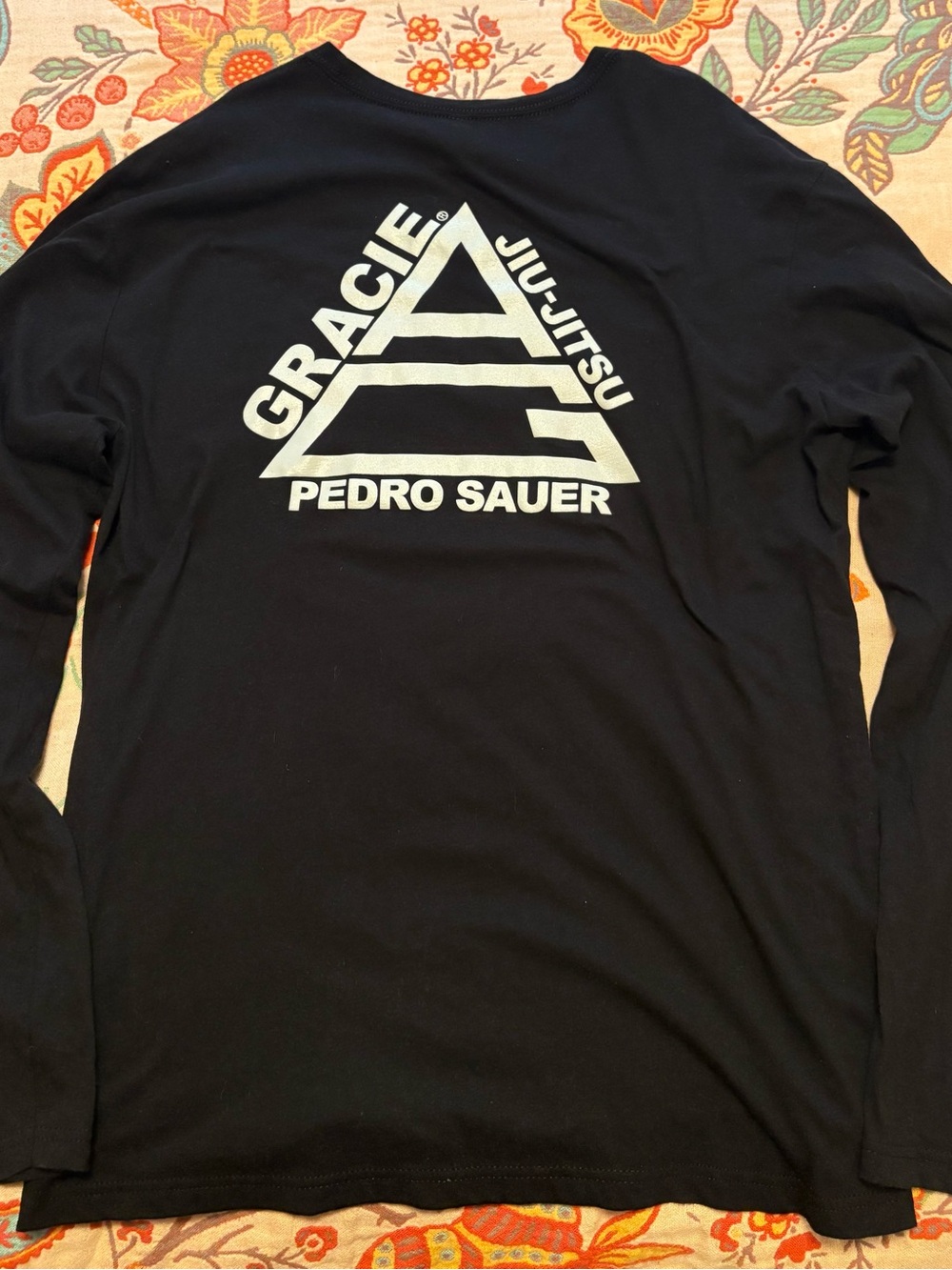 Pedro Sauer, Gracie Jiu Jitsu Black Long Sleeve Shirt, XL